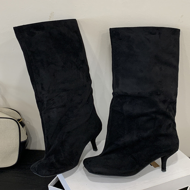 Knee High Boots Women - Kışlık Sokak Punk Yuvarlak Burunlu Kadın