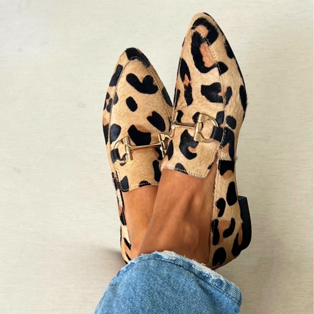 Mule Slip On - Büyük Beden 40-43 Leopar Desenli Kadın
