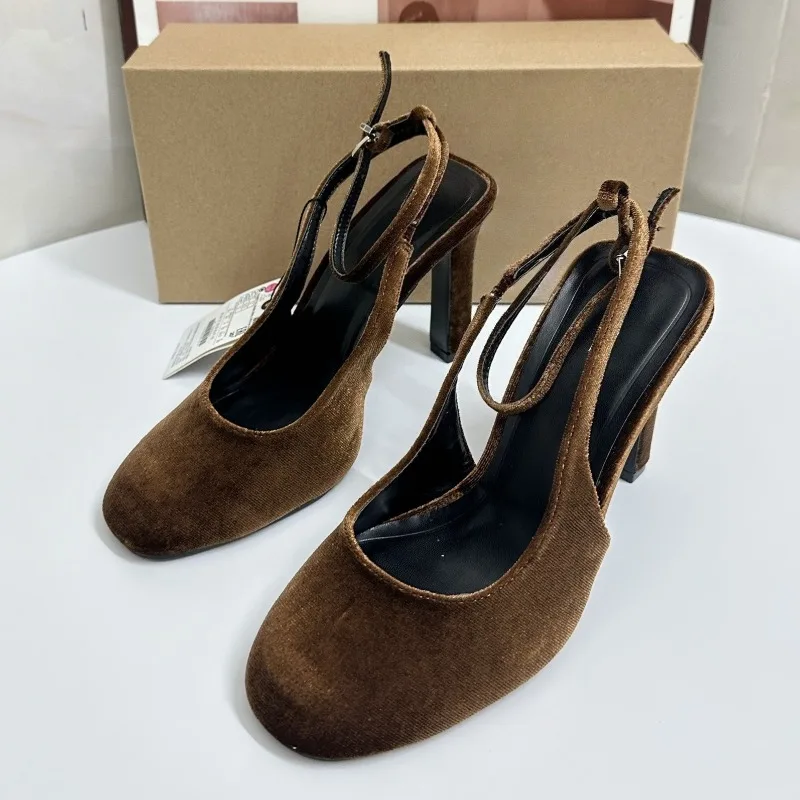 Women'S Shoes Quality - Retro Kahverengi Süet Yaz Kadın Tıknaz