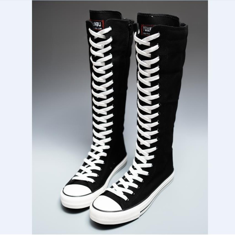 2025 Yeni Yüksek Top Kanvas Ay - Knee High Boots Women incelemesi ve fiyatı