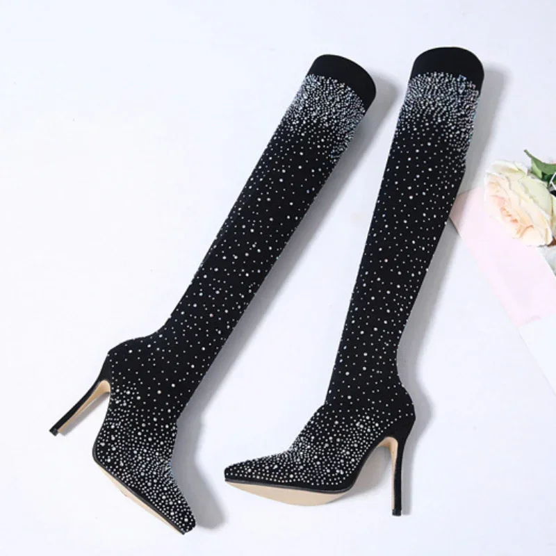 Seksi Aşırı Diz Çizmeler Kadın - Sock Boot Women incelemesi ve fiyatı